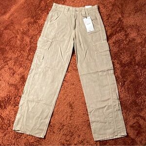 Zara Tan Cargo Pants Relaxed Fit